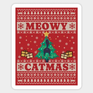 Ugly Sweater Cat in Tree Magnet